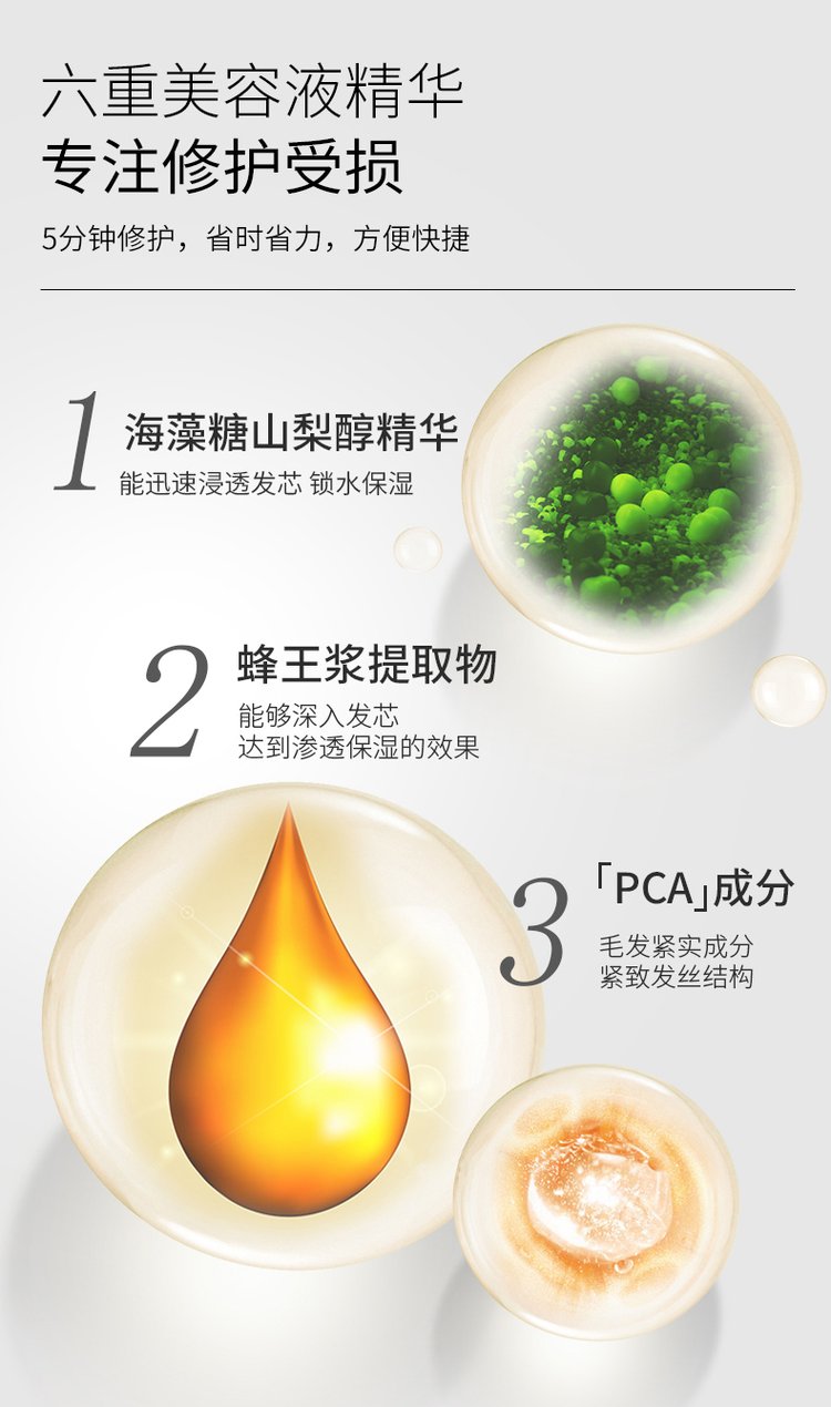 佰世修康洗發水六重美容液精華專注修護受損